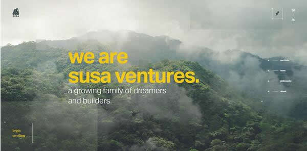 黃色作主色調搭配的網站建設