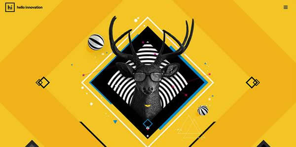 黃色作主色調搭配的網站建設