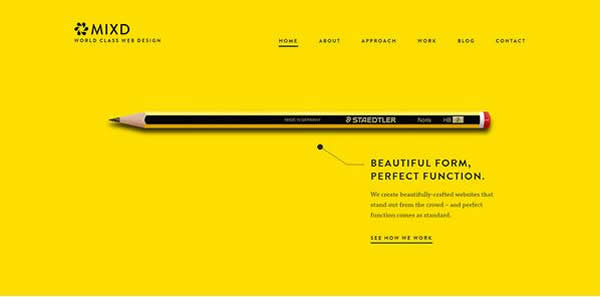 黃色作主色調搭配的網站建設