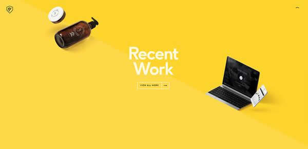 黃色作主色調搭配的網站建設