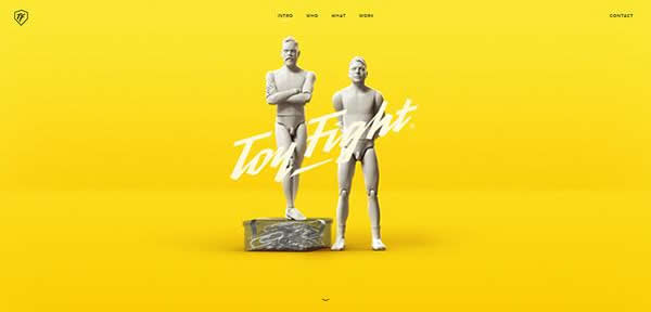 黃色作主色調搭配的網站建設